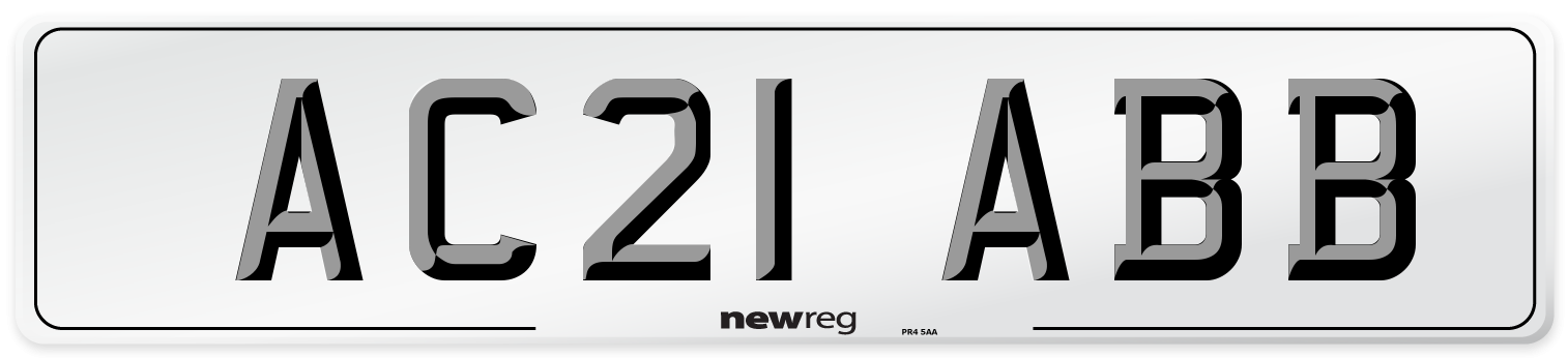 AC21 ABB Number Plate from New Reg